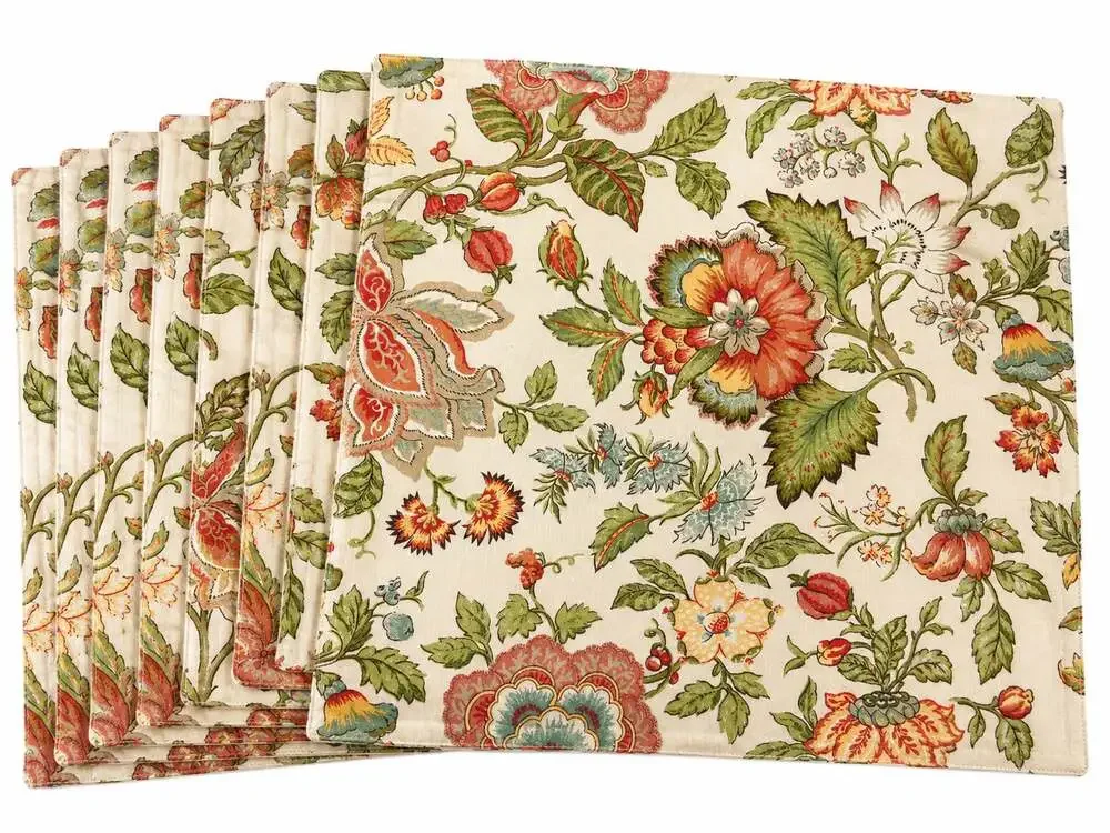 Amara Floral Quilted Cotton Placemats Set of 6